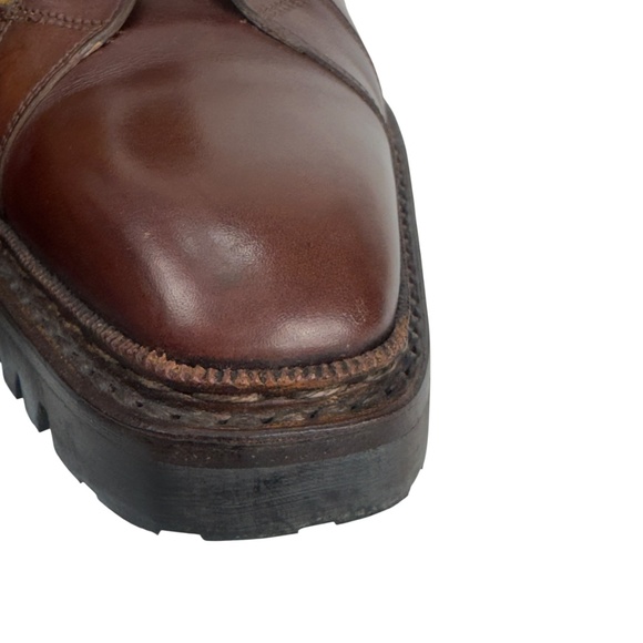 Santoni Fatte a Mano Shearling Lined Leather Sheepskin Boots Men’s 9 US / 8 EU main image 4